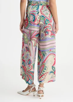 Liu Jo Pantalón de raso estampado-Mujer Pantalones