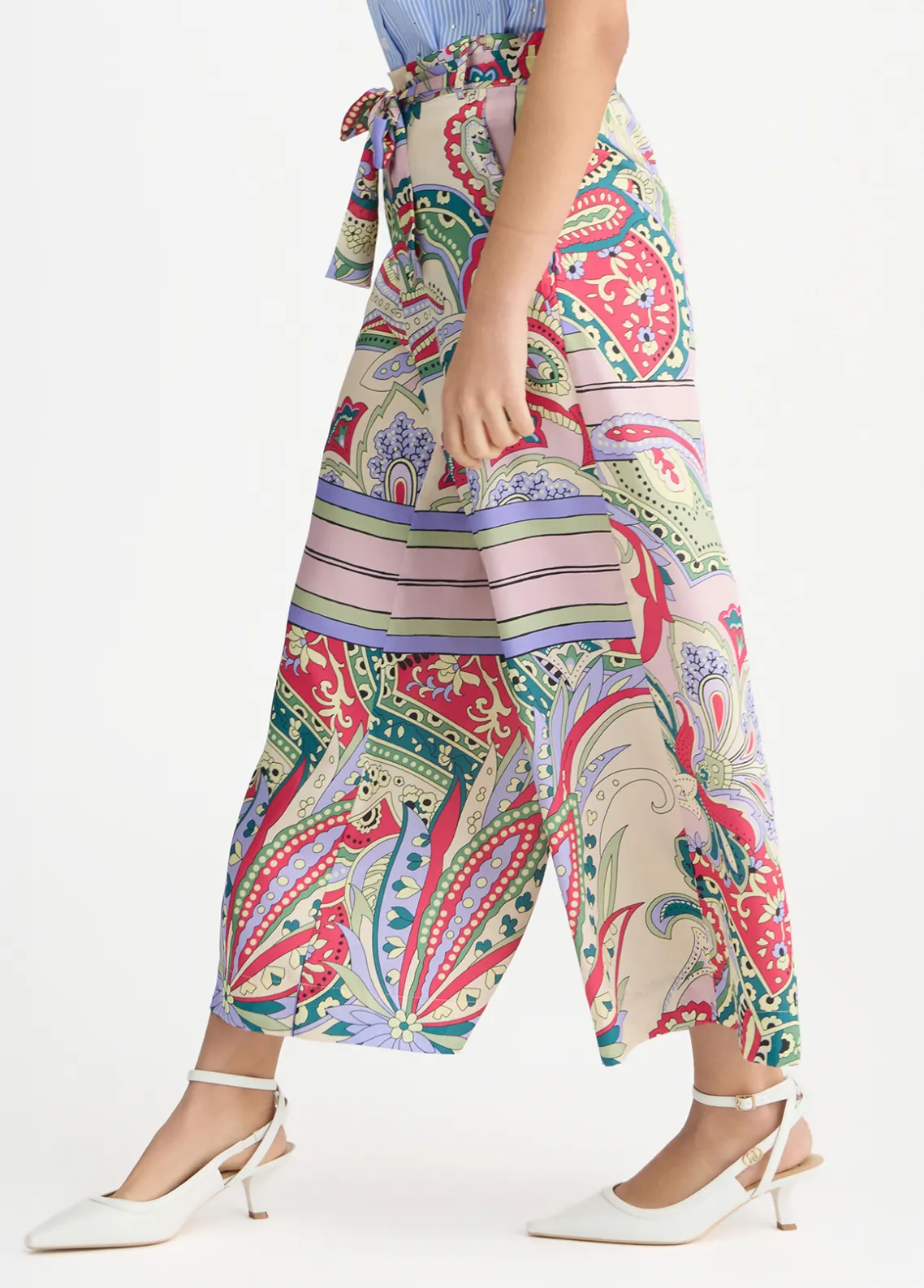 Liu Jo Pantalón de raso estampado-Mujer Pantalones