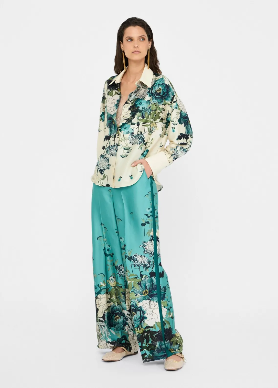 Liu Jo Pantalón de sarga estampado-Mujer Pantalones|Ceremonia