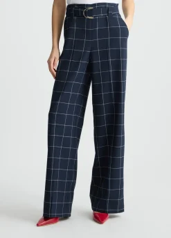 Liu Jo Pantalón de talle alto con estampado de cuadros-Mujer Pantalones|Tailleur