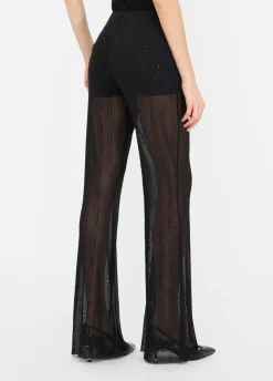 Liu Jo Pantalón de tul con strass-Mujer Pantalones