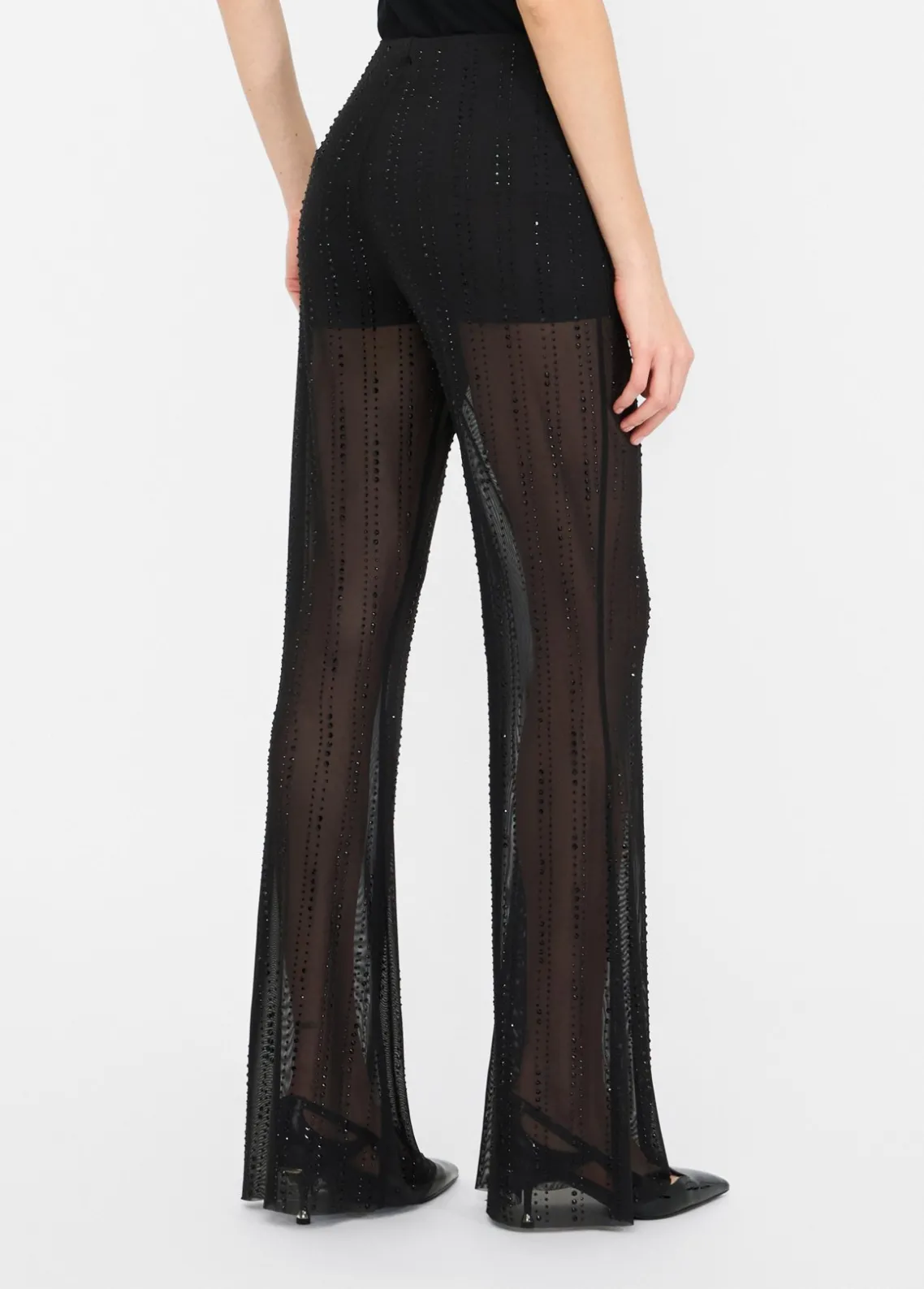 Liu Jo Pantalón de tul con strass-Mujer Pantalones