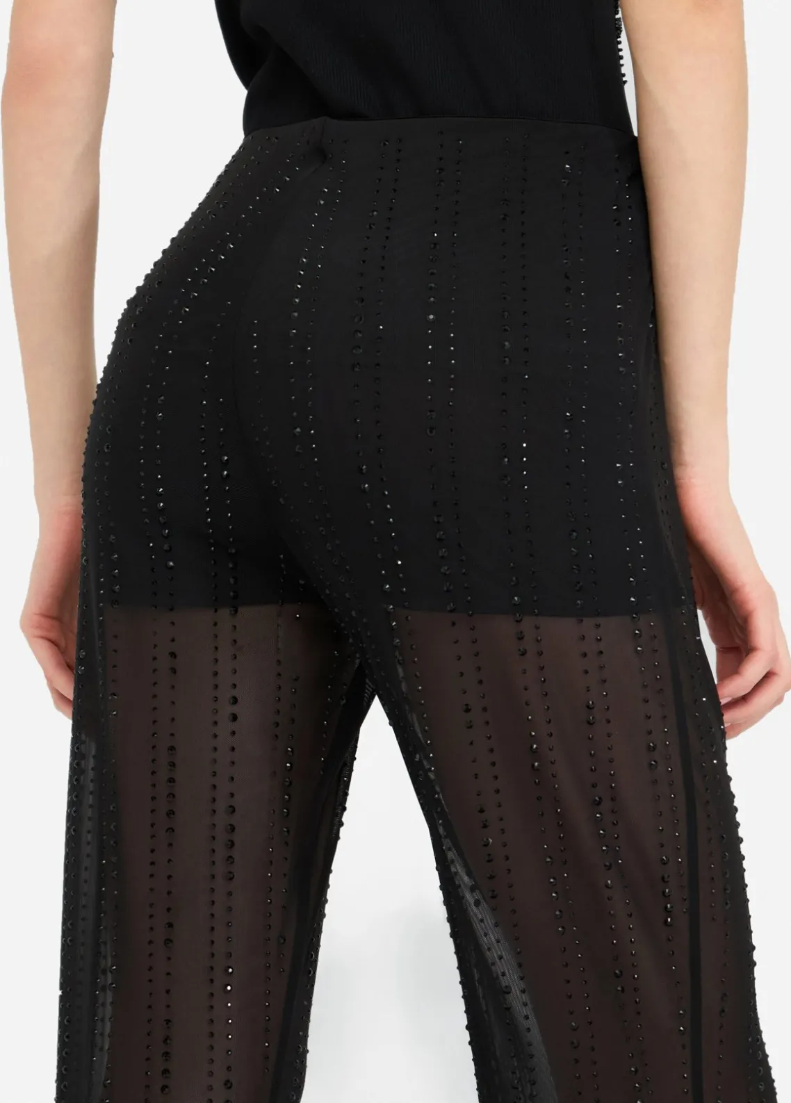 Liu Jo Pantalón de tul con strass-Mujer Pantalones