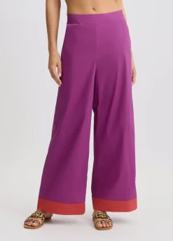 Liu Jo Pantalón palazzo de algodón-Mujer Moda Baño|Pantalones