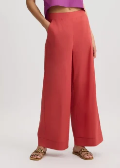 Liu Jo Pantalón palazzo de algodón-Mujer Moda Baño|Pantalones