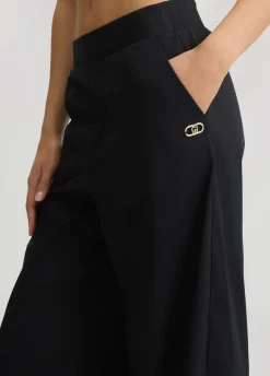 Liu Jo Pantalón palazzo de algodón-Mujer Moda Baño|Pantalones