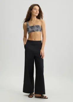 Liu Jo Pantalón palazzo de algodón-Mujer Moda Baño|Pantalones