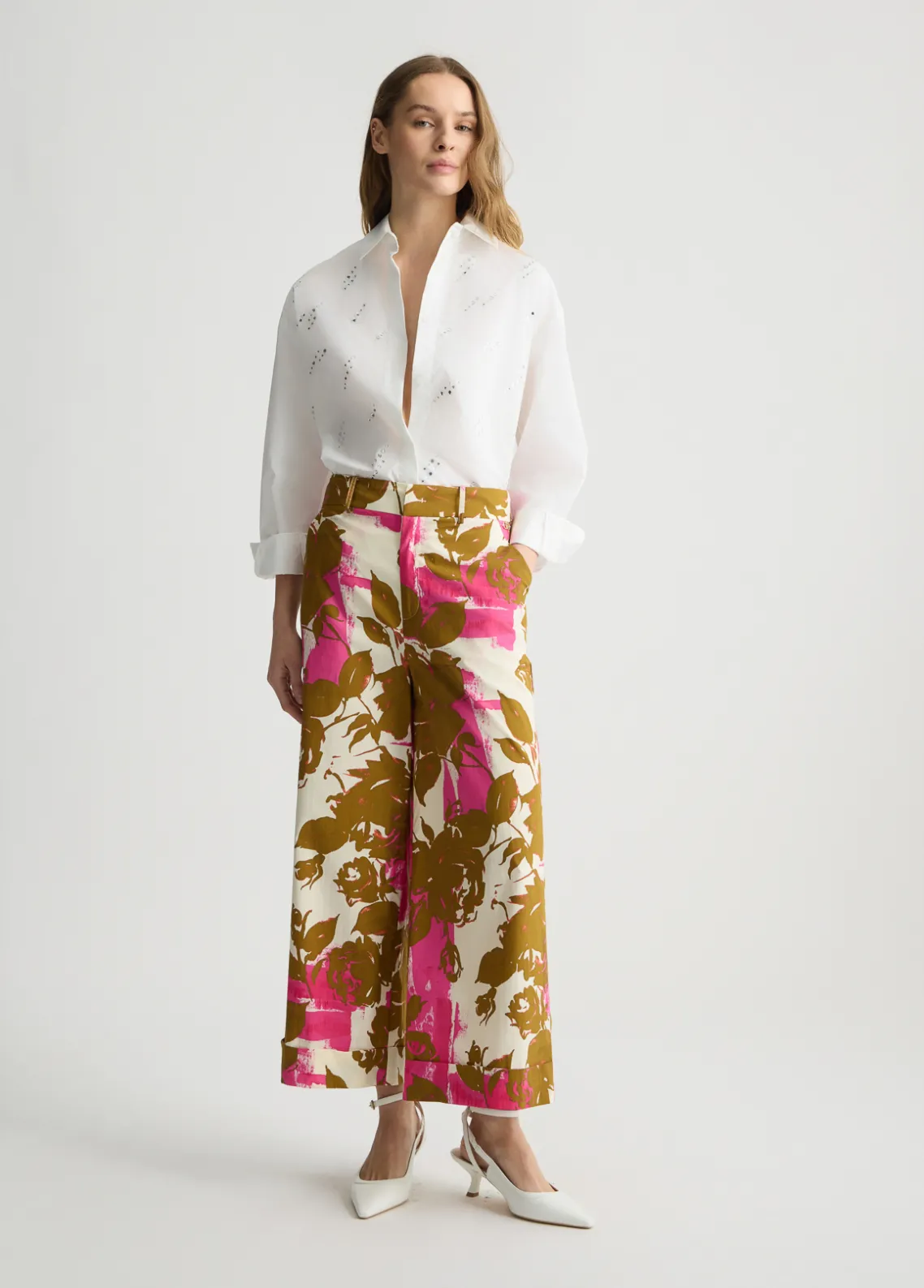 Liu Jo Pantalón palazzo de flores-Mujer Pantalones