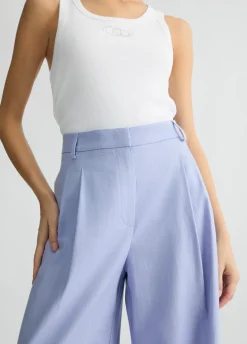Liu Jo Pantalón palazzo de lino y algodón-Mujer Pantalones|Tailleur