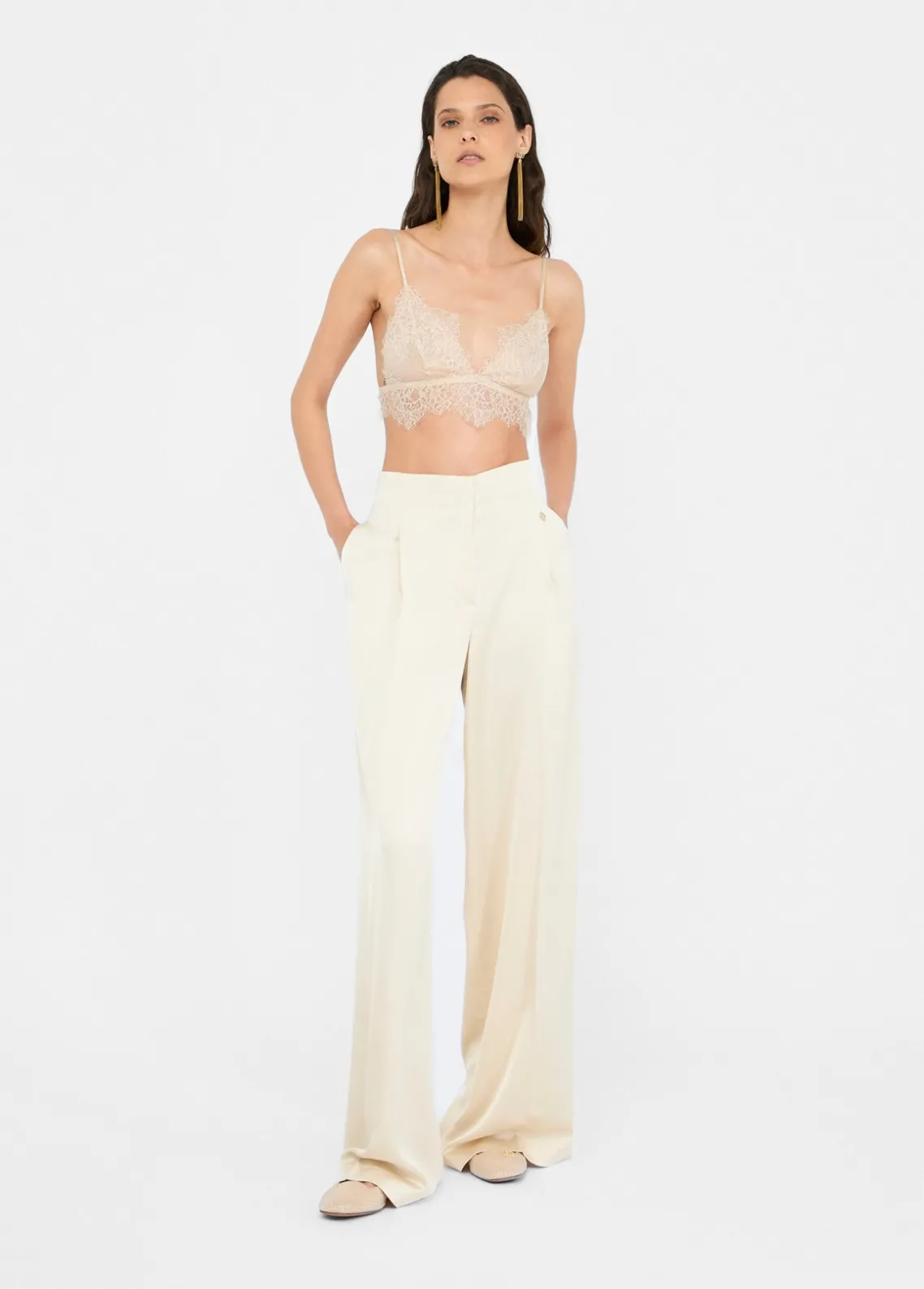 Liu Jo Pantalón palazzo de raso-Mujer Pantalones