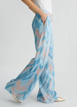 Liu Jo Pantalón palazzo de sarga estampado-Mujer Pantalones