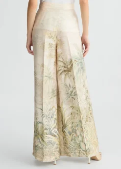 Liu Jo Pantalón palazzo de sarga estampado-Mujer Pantalones|Ceremonia