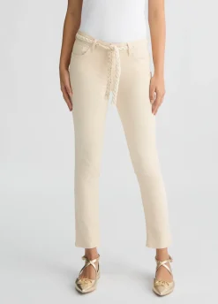 Liu Jo Pantalón pitillo con cinturón-Mujer Pantalones