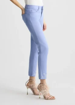 Liu Jo Pantalón pitillo con strass-Mujer Pantalones