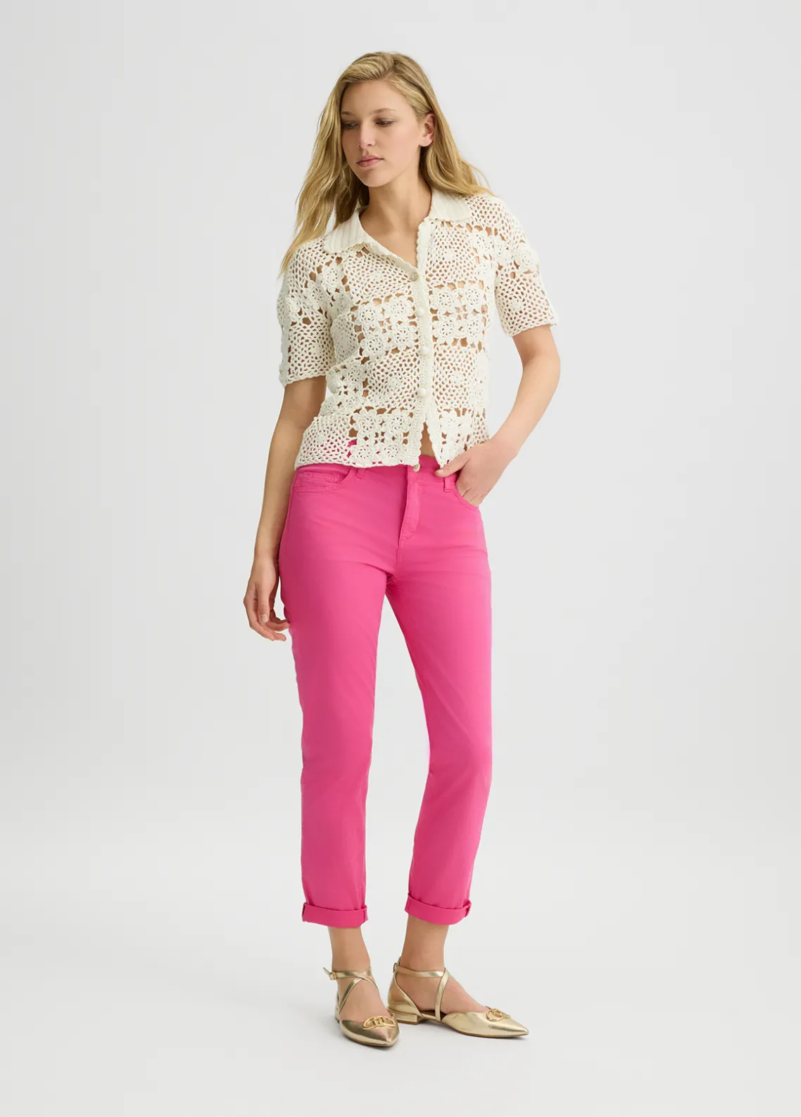 Liu Jo Pantalón pitillo de algodón-Mujer Pantalones