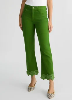 Liu Jo Pantalón recto con bordado de crochet-Mujer Pantalones