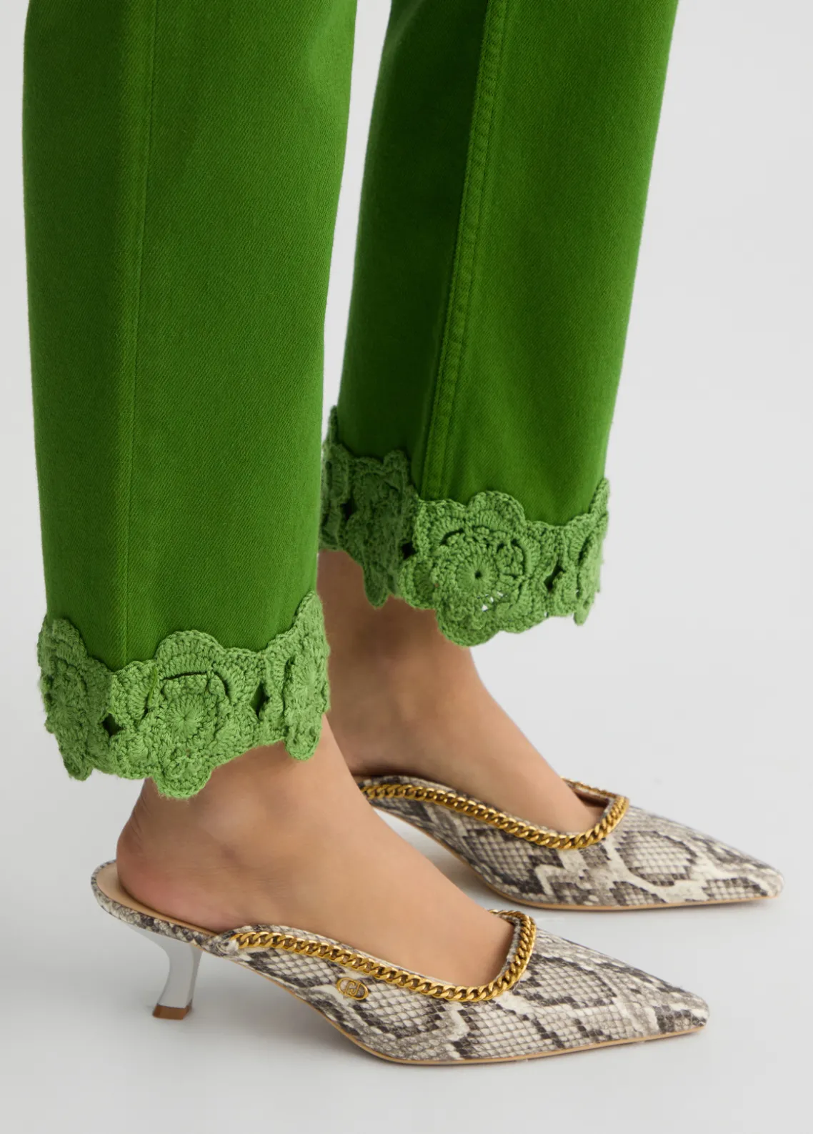 Liu Jo Pantalón recto con bordado de crochet-Mujer Pantalones