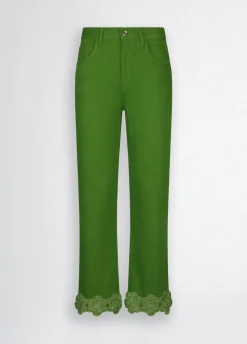 Liu Jo Pantalón recto con bordado de crochet-Mujer Pantalones