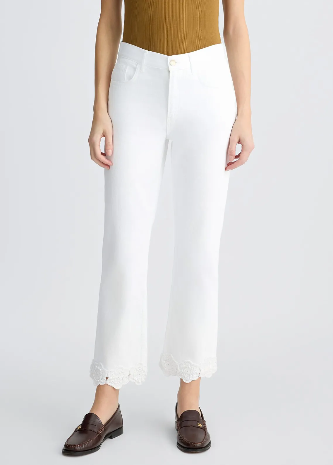 Liu Jo Pantalón recto con bordado de crochet-Mujer Pantalones