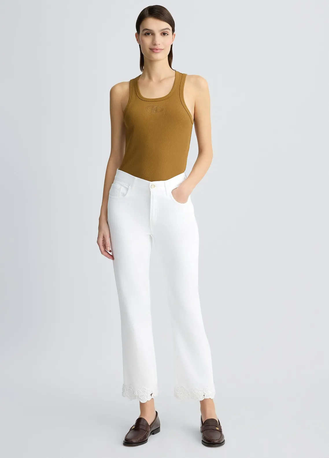 Liu Jo Pantalón recto con bordado de crochet-Mujer Pantalones