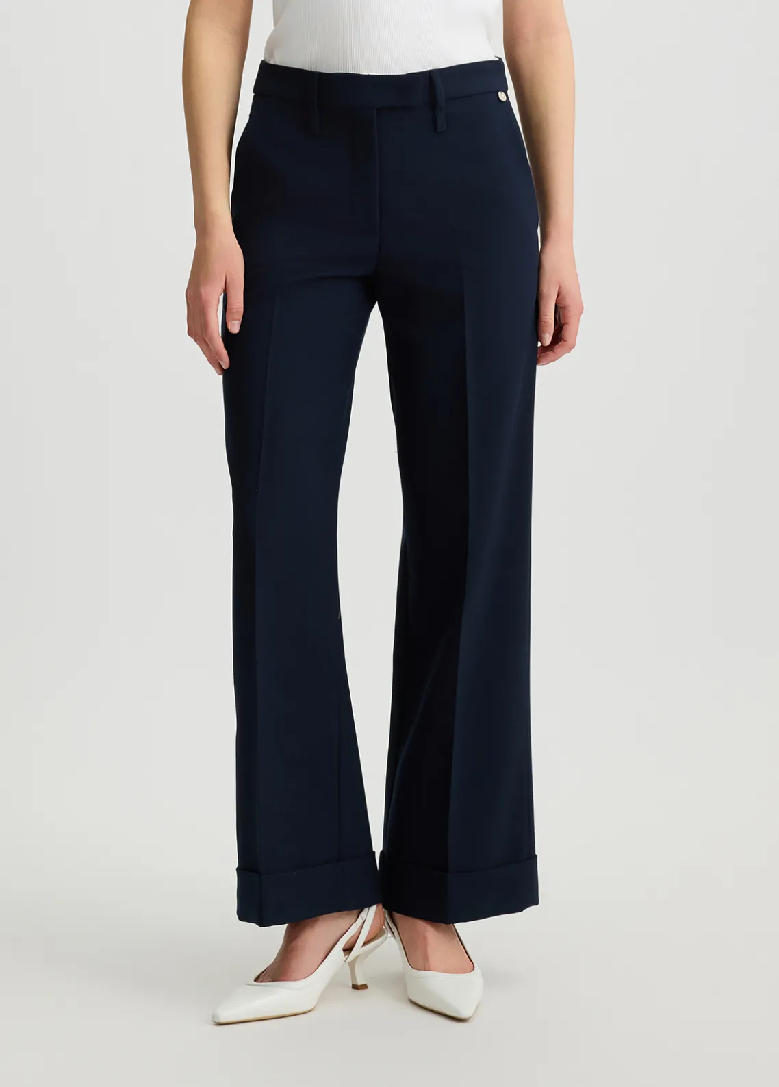 Liu Jo Pantalón recto de piqué-Mujer Pantalones