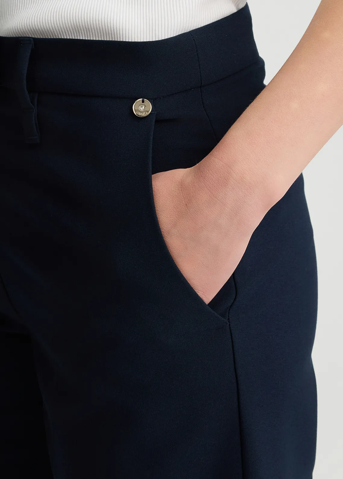 Liu Jo Pantalón recto de piqué-Mujer Pantalones