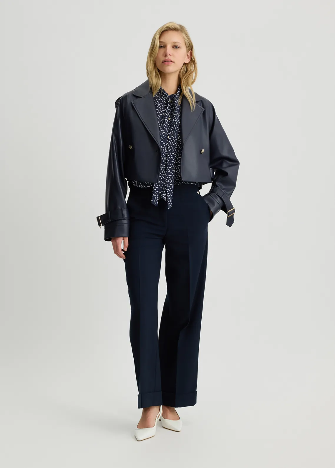 Liu Jo Pantalón recto de piqué-Mujer Pantalones