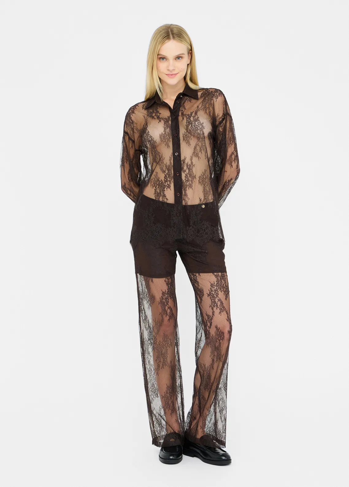 Liu Jo Pantalón suave de encaje-Mujer Pantalones