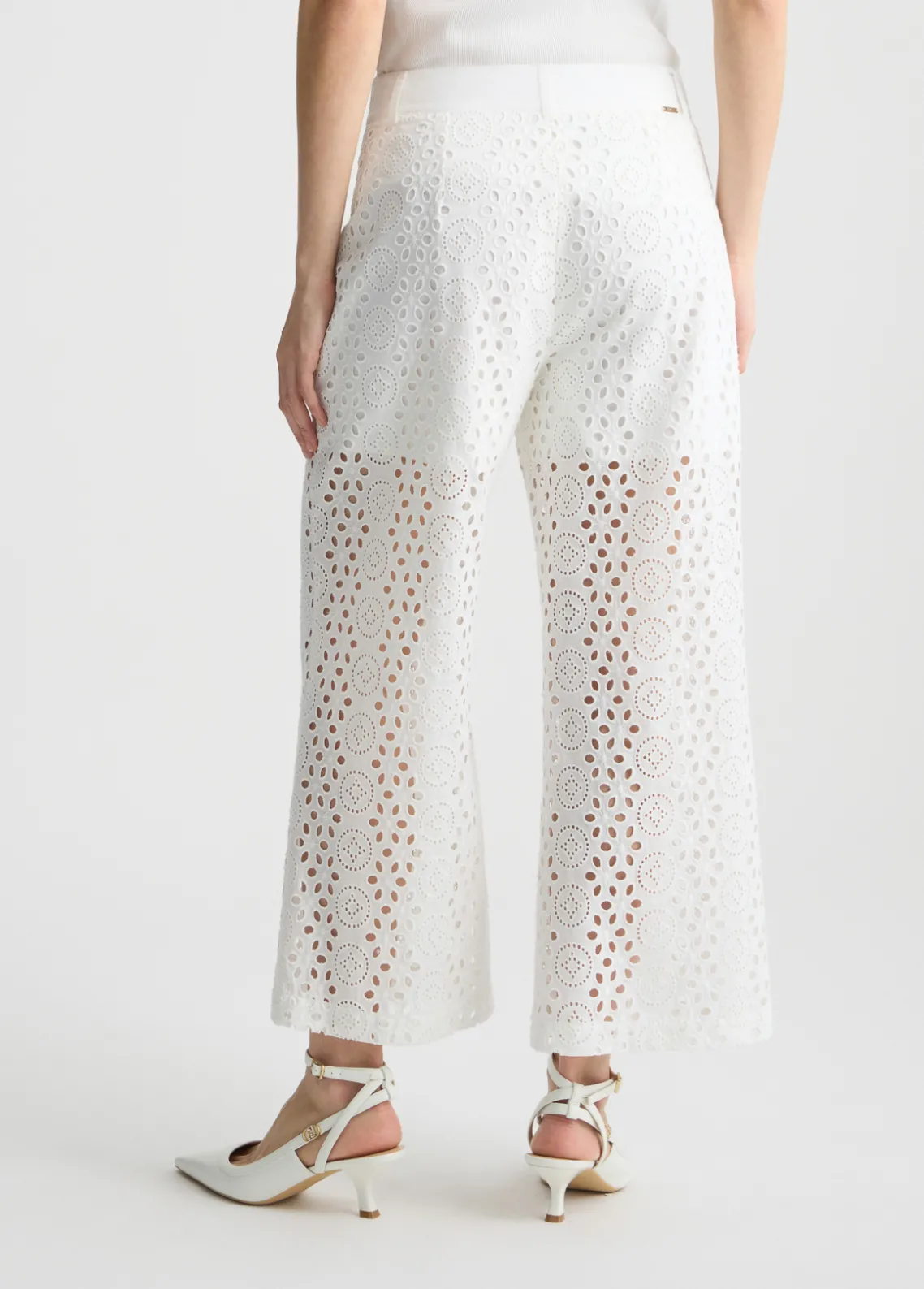 Liu Jo Pantalón tobillero con bordados-Mujer Pantalones