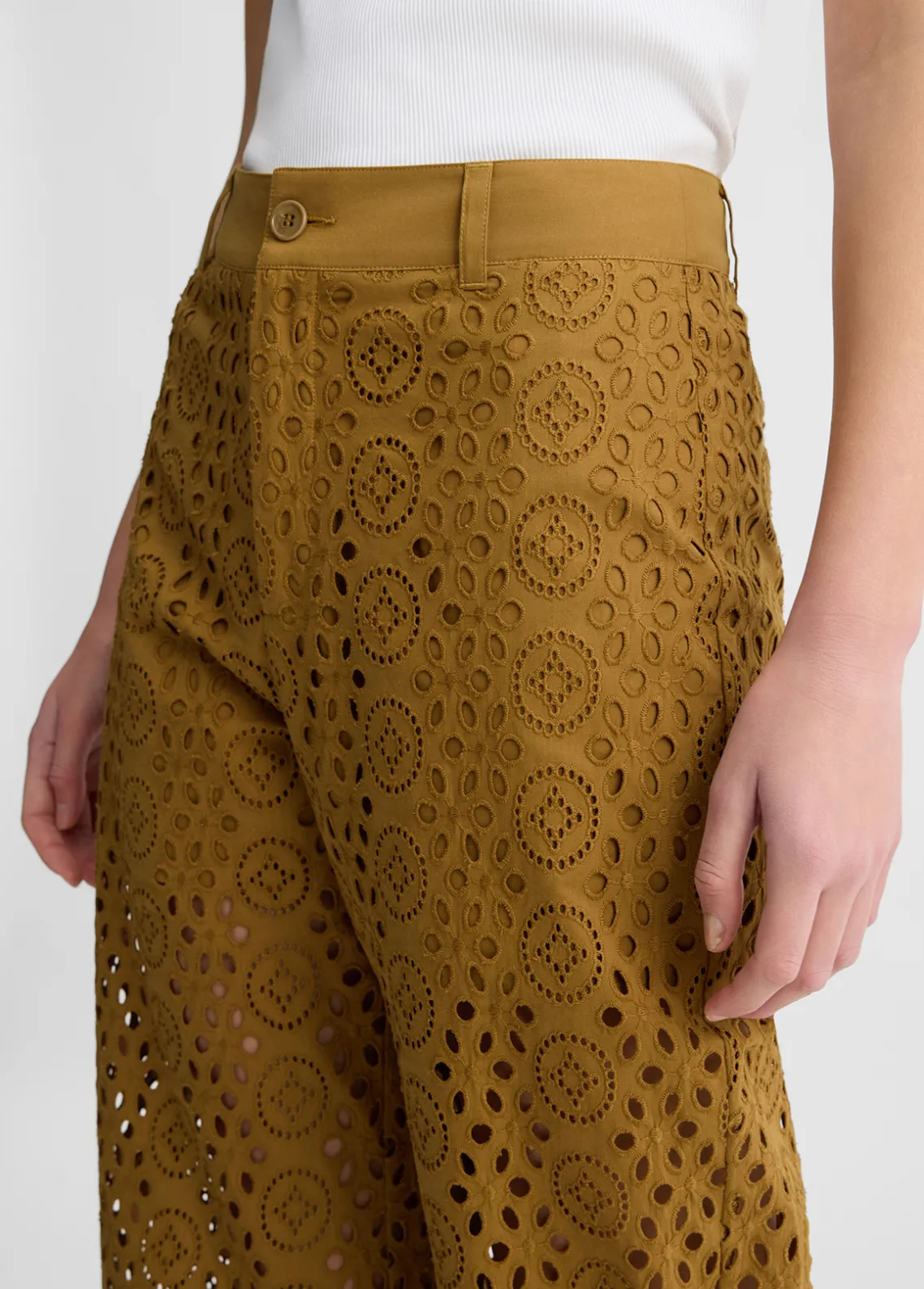 Liu Jo Pantalón tobillero con bordados-Mujer Pantalones