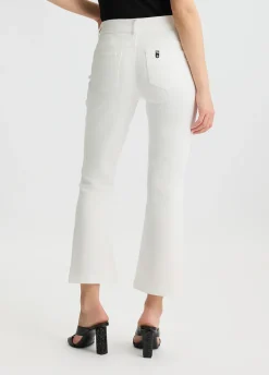 Liu Jo Pantalón tobilleros acampanados de algodón-Mujer Pantalones