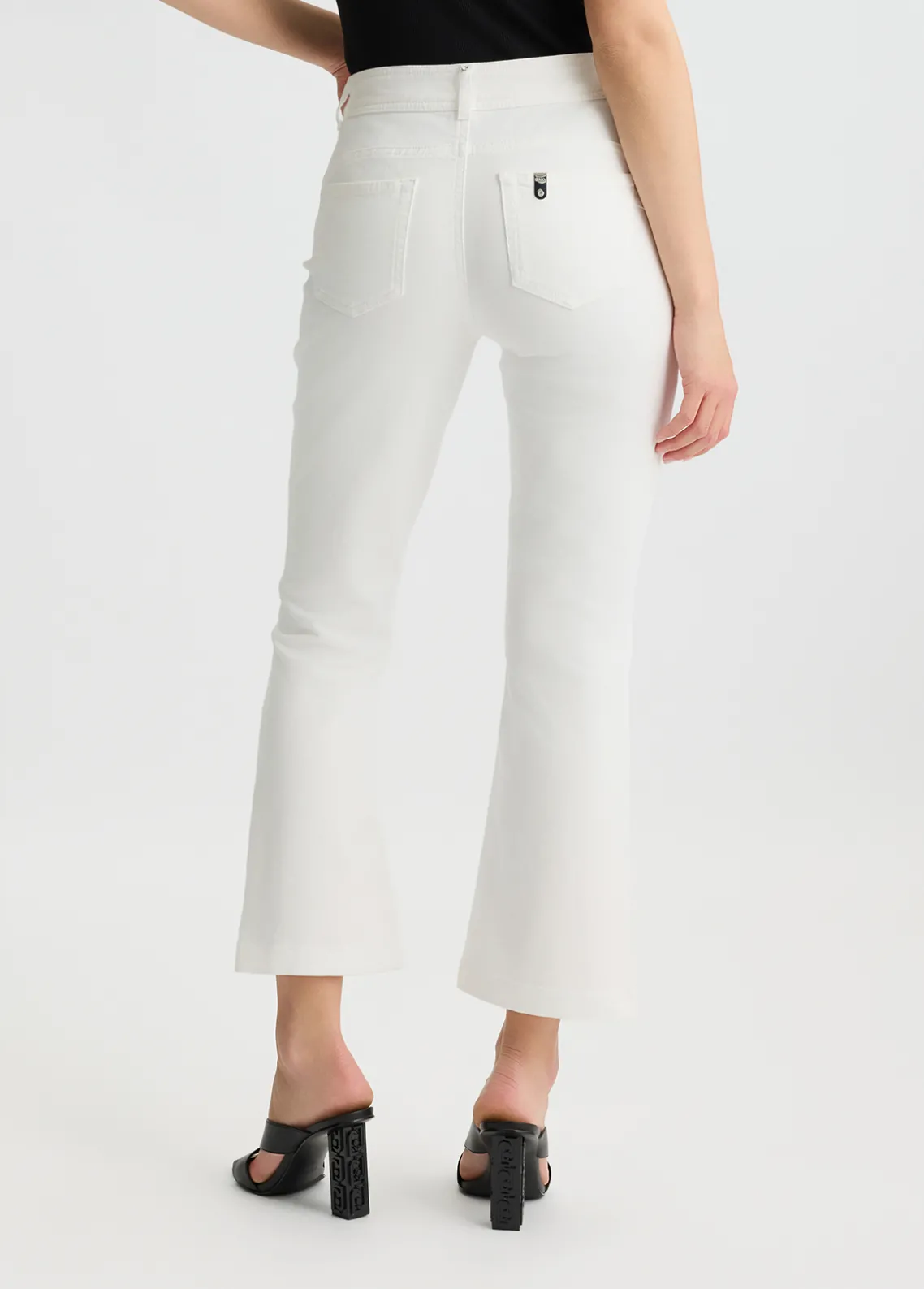 Liu Jo Pantalón tobilleros acampanados de algodón-Mujer Pantalones