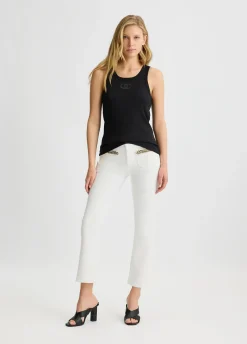 Liu Jo Pantalón tobilleros acampanados de algodón-Mujer Pantalones