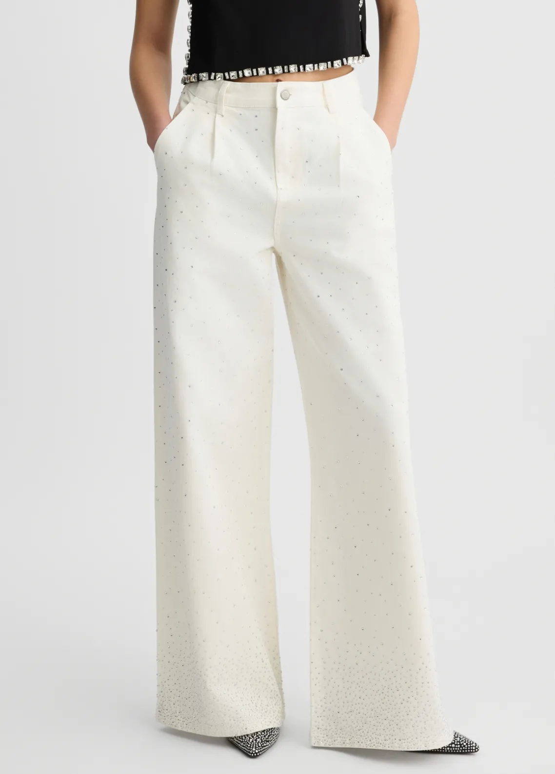 Liu Jo Pantalones acampanados con strass-Mujer Pantalones