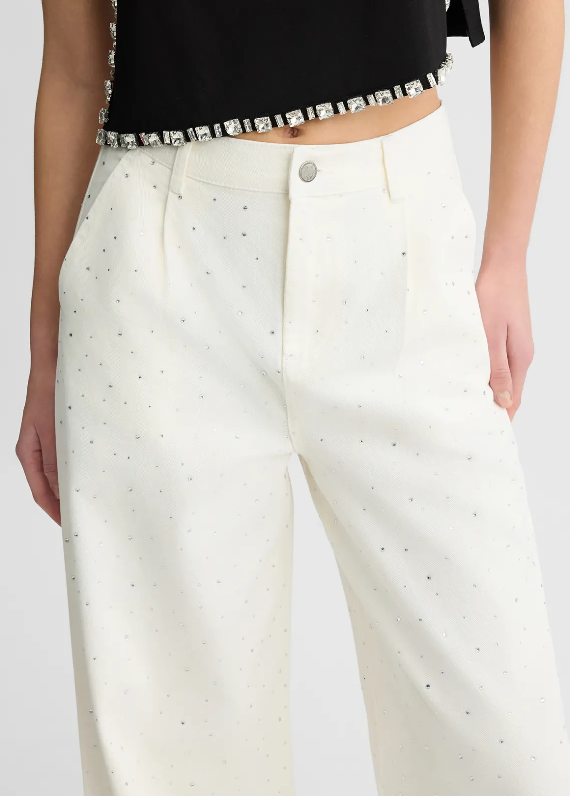 Liu Jo Pantalones acampanados con strass-Mujer Pantalones