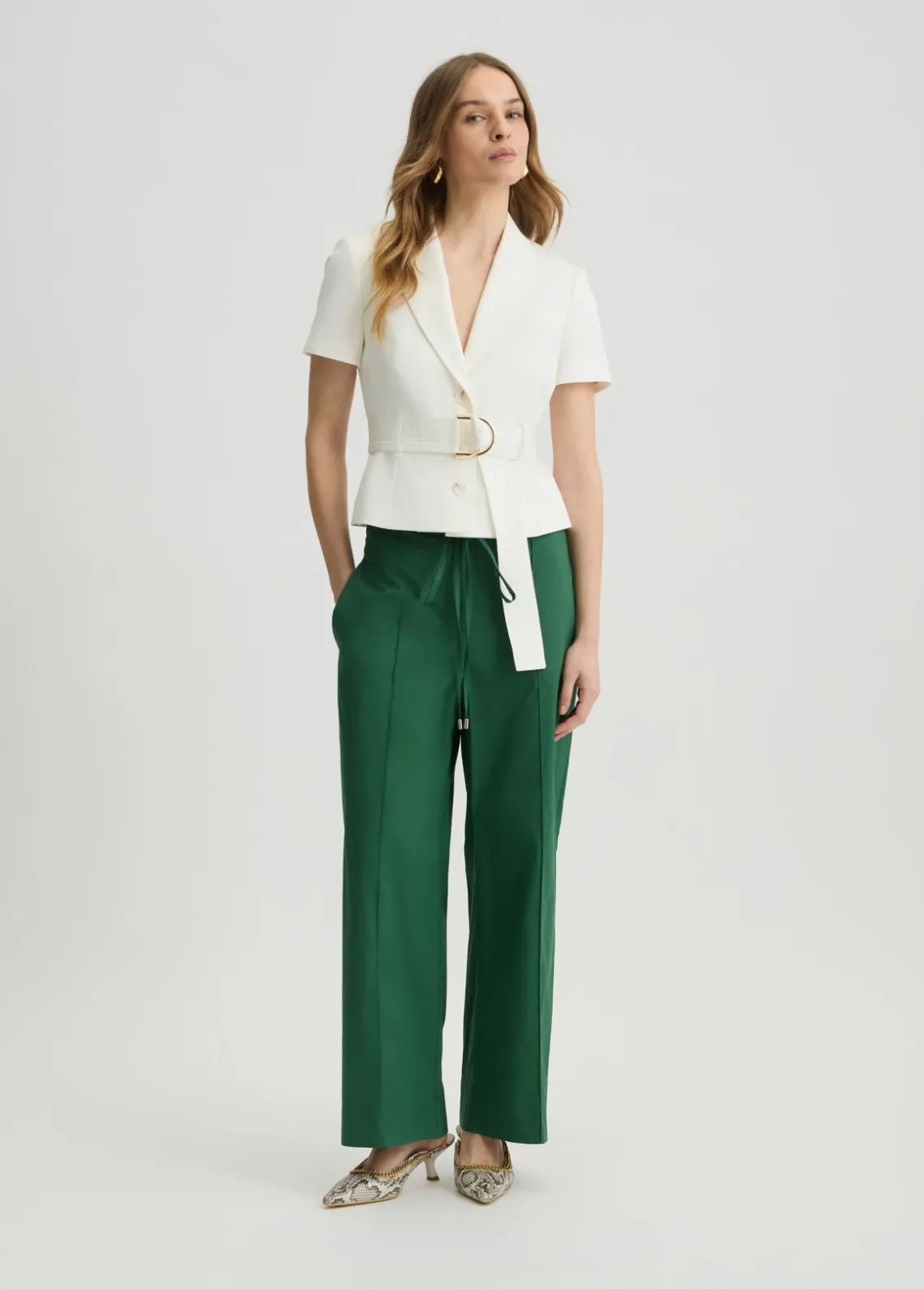 Liu Jo Pantalones con cinturón-Mujer Pantalones