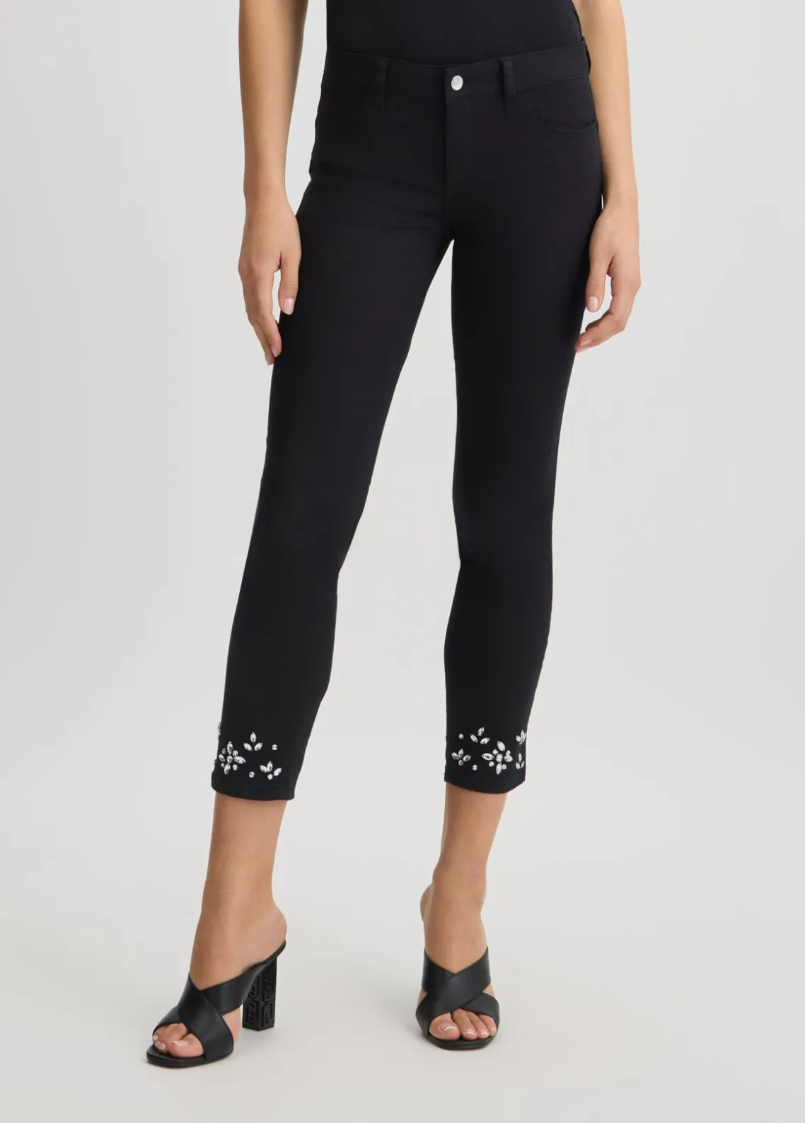 Liu Jo Pantalones pitillo con strass-Mujer Pantalones