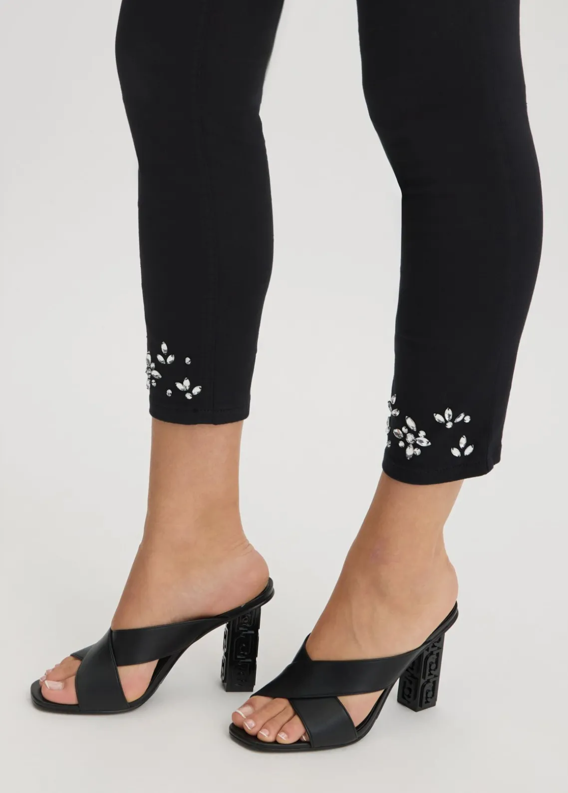 Liu Jo Pantalones pitillo con strass-Mujer Pantalones