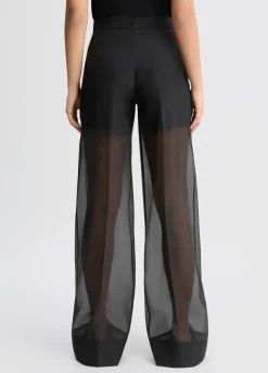 Liu Jo Pantalones rectos de organza-Mujer Pantalones|Tailleur