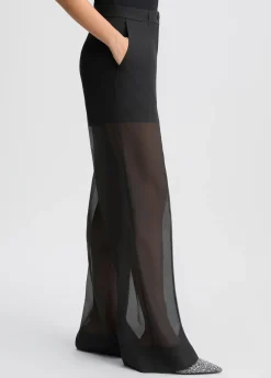 Liu Jo Pantalones rectos de organza-Mujer Pantalones|Tailleur