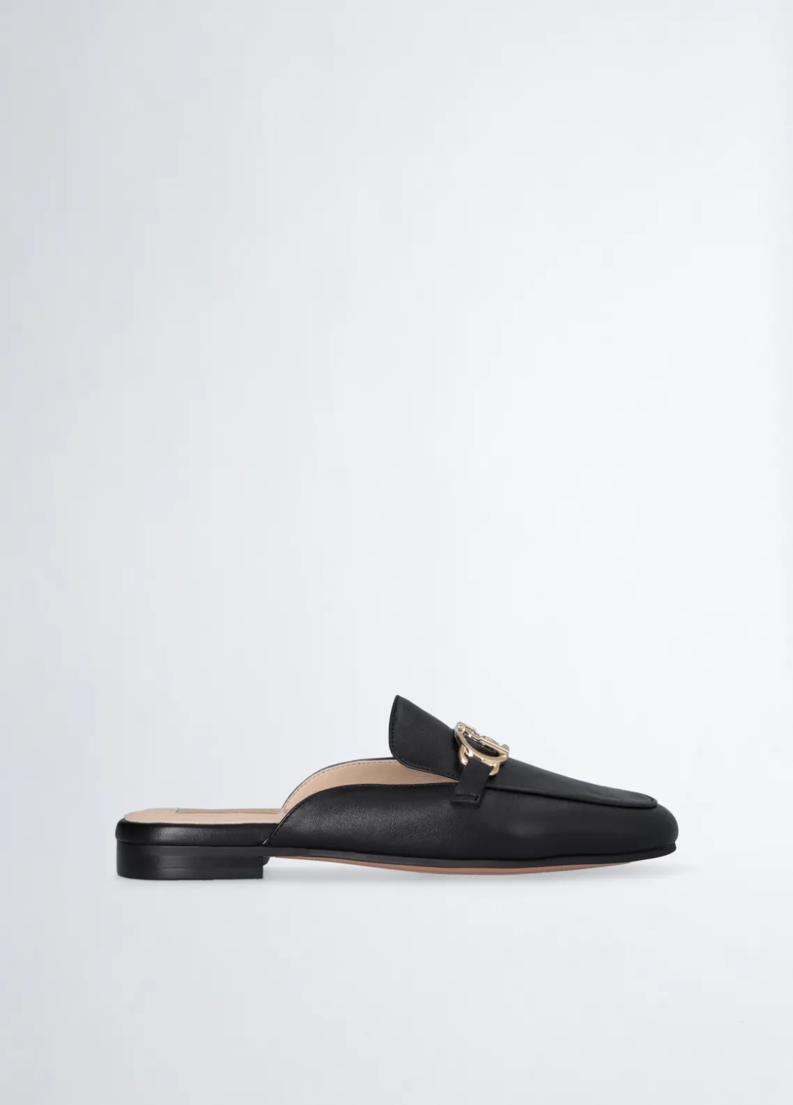 Liu Jo Pantuflas de piel con logotipo-Mujer Mocasines
