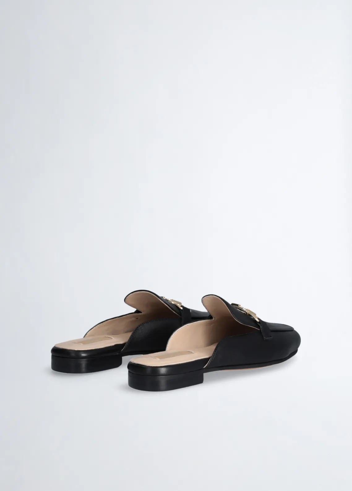 Liu Jo Pantuflas de piel con logotipo-Mujer Mocasines