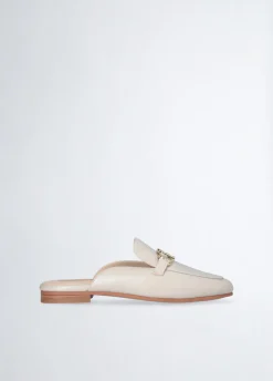 Liu Jo Pantuflas de piel con logotipo-Mujer Mocasines