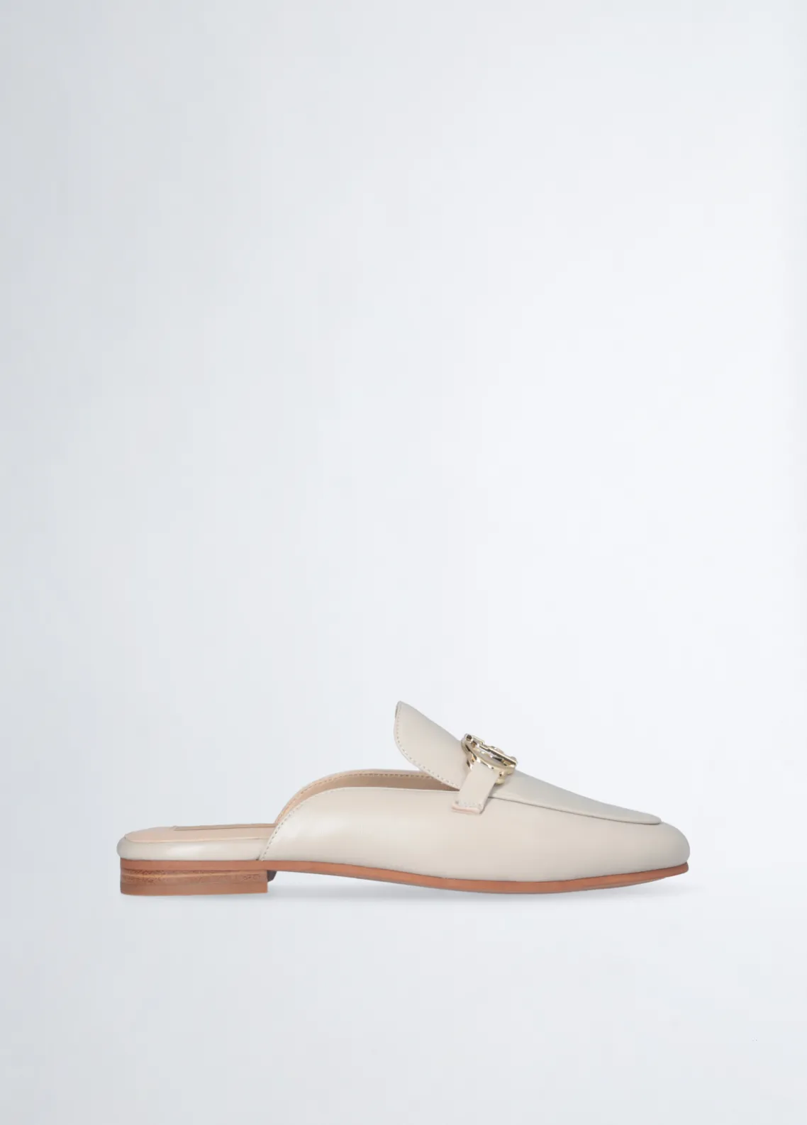 Liu Jo Pantuflas de piel con logotipo-Mujer Mocasines