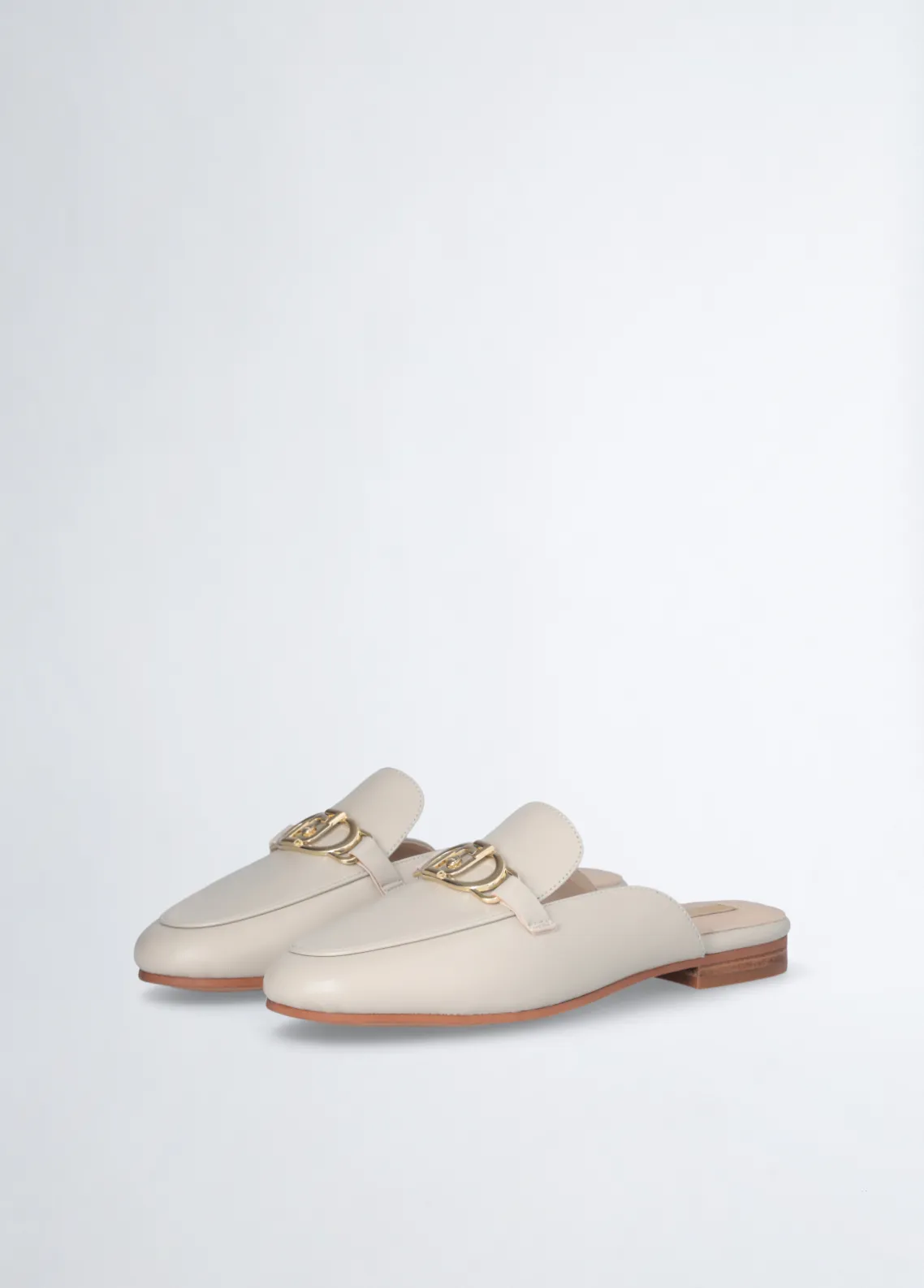 Liu Jo Pantuflas de piel con logotipo-Mujer Mocasines