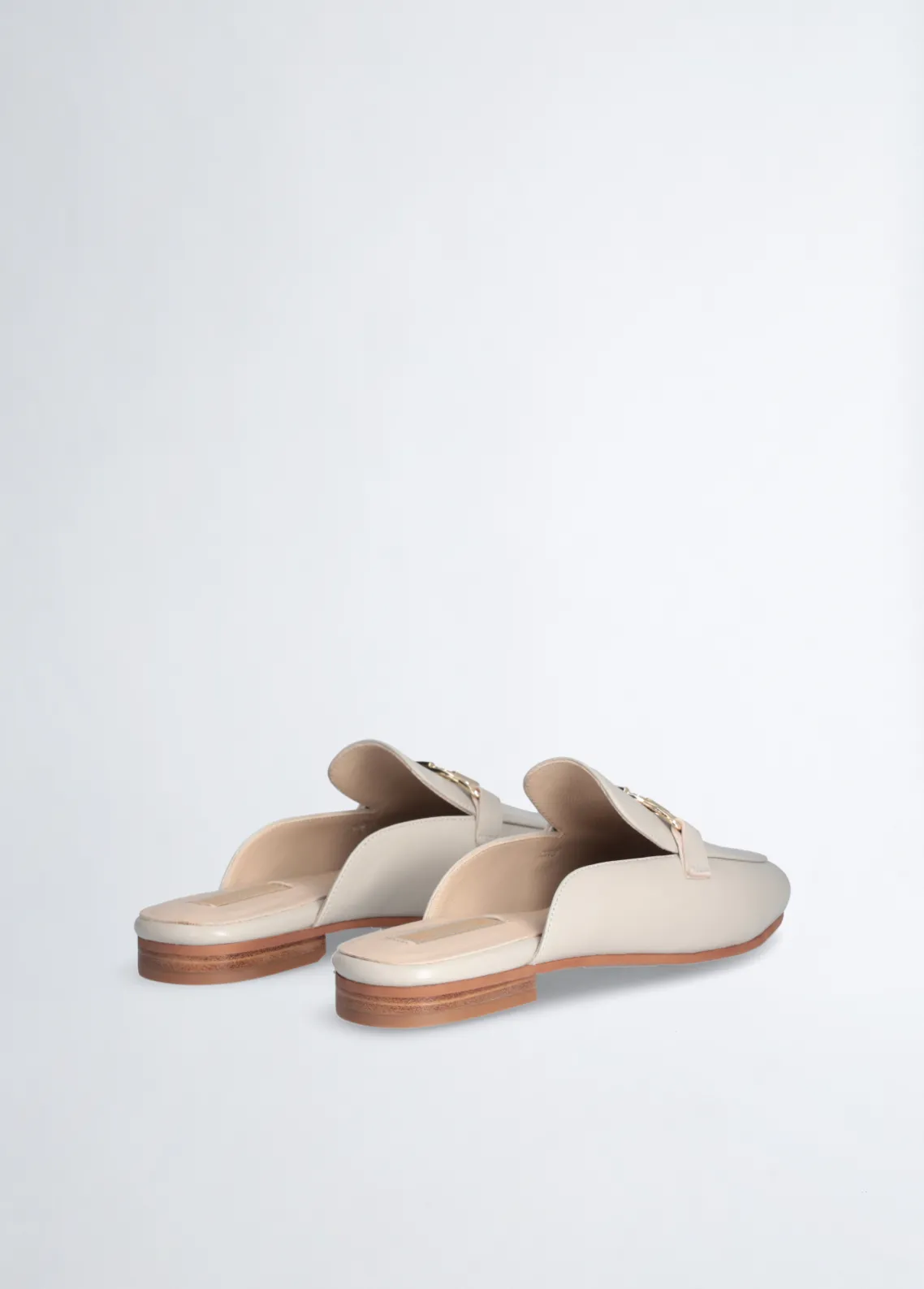 Liu Jo Pantuflas de piel con logotipo-Mujer Mocasines
