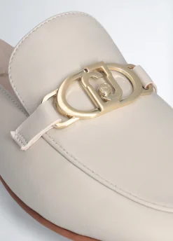 Liu Jo Pantuflas de piel con logotipo-Mujer Mocasines