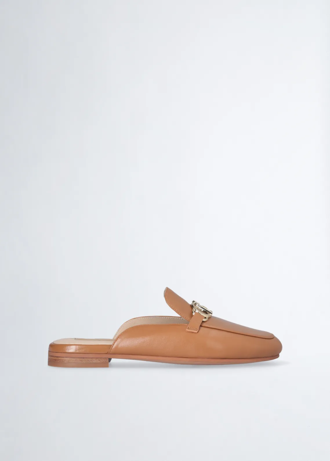 Liu Jo Pantuflas de piel con logotipo-Mujer Mocasines