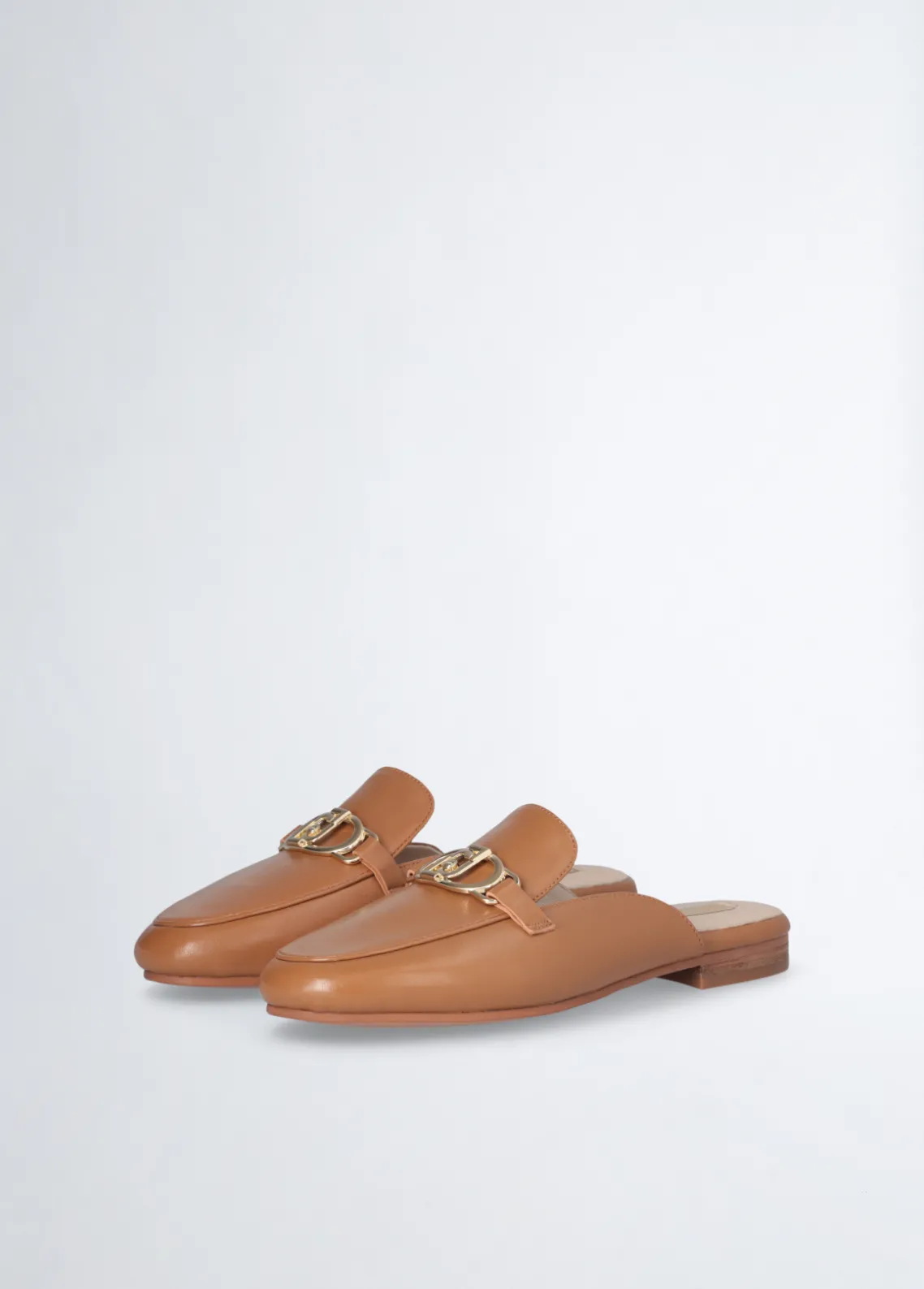 Liu Jo Pantuflas de piel con logotipo-Mujer Mocasines