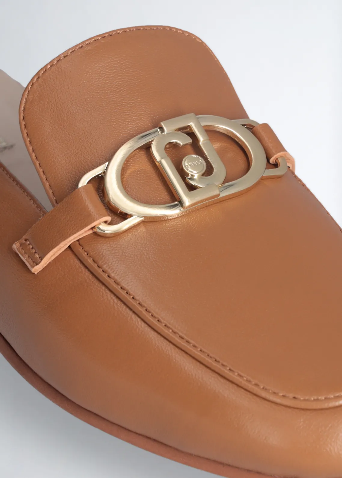 Liu Jo Pantuflas de piel con logotipo-Mujer Mocasines